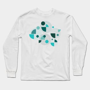 Blue abstract geometric modern minimal Long Sleeve T-Shirt